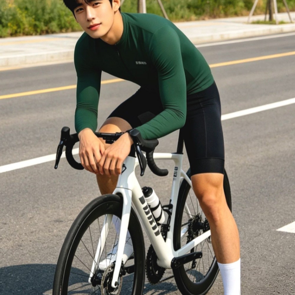 BXIO 남성 자전거 긴팔, 라이딩 셔츠, 라이딩 웨어, 고탄성 속건성 통기성 원단으로 라이딩 스포츠를 위한 디자인   (한 사이즈 작게 구매 권장)