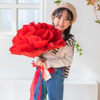 뷰티풀데코센스 조화 자이언트 카네이션 + 리본장식 레드