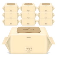 브라운라이프 베이지 엠보싱 대용량 물티슈 캡형 50g 100개입 10개