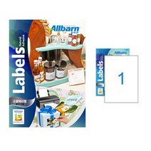 [올바른] 고광택라벨 (레이저용) -1칸(A4전지), 1칸, 50매