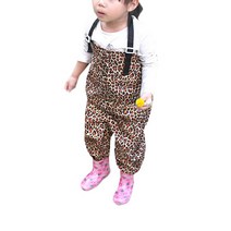 [플리에] 놀이복(멜빵형)_호피무늬, 브라운