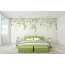 홈앤데코 스템플라워포인트벽지 3폭짜리 1세트 44J404402, 혼합 색상