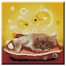 큐브아트 보석 십자수, 꿈꾸는고양이, 1개