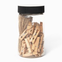 왈가닥스 나무집게 마끈 원통세트, 내추럴, 1개