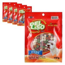 델리소 져키 강아지간식 110g, 혼합간식, 5개