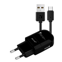 비잽 퀄컴 퀵차지 3.0 고속충전기 + 버바팀 라운드 케이블 2m, 블랙, 1세트