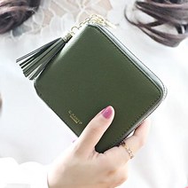 위위윙 컬러 라운딩 금장고리 테슬 동전 반지갑