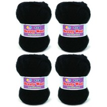 뷰티울 털 뜨개실 80g x 4p, 261 검정