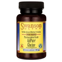 Swanson 울트라 아지퓨어 글리신 500mg 베지 캡슐, 60개입, 1개