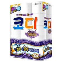 코디 라벤더 3겹 롤화장지 30m, 1개, 30개