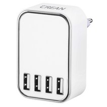 크레앙 스마트 IC 4포트 멀티 USB 충전기, CREMU4P(화이트), 화이트, 1개