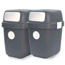 올리빙 도트 가정용 재활용 분리수거함 60L, 그레이, 2개입