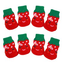 티티펫 애견용 딸기 양말 2세트, 혼합색상