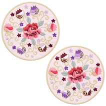 한복용 보 장식 원형 패치, 연핑크, 2개