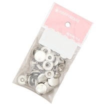 스프링도트 단추 13 mm, 은색, 3팩
