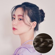 가발나라 인모 똥머리 곱창밴드가발 베이직 소, 내츄럴다크브라운, 1개