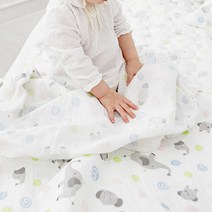 따숨 코끼리 2겹 유아 거즈 이불, 혼합 색상