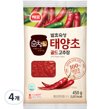 해표 사조 태양초 고추장골드 비닐, 450g, 4개