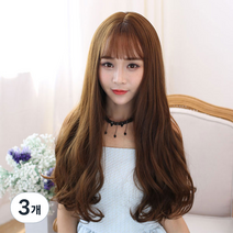 뿌이뿌이가발 여성 롱 웨이브 통가발 코넬리, 자연블랙, 3개