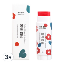 제주동백오일 재주좋아 발색 립밤 입술보호제, 동백, 5ml, 3개