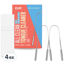 크리오 올클린 스테인레스 혀클리너 2p + 휴대용 케이스, 4세트