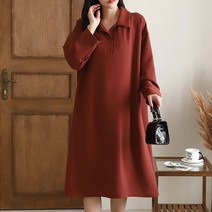 아이엠수 린스 반오픈 카라 원피스