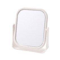 유엘 360도 회전 양면 탁상 거울 사각형, 베이지