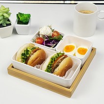 파울러스 혼밥 서버볼 세트 대, 1세트, 정사각볼 2p + 직사각볼 + 나무트레이