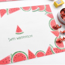 왈가닥스 페이퍼 테이블 매트 키즈 40장, Sweet Watermelon, 368 x 246 mm