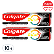 콜게이트 토탈 차콜 딥 클린 치약, 110g, 10개