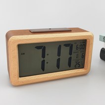 원모아 디지털 알람 탁상 시계, 월넛