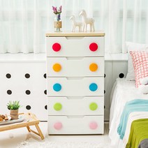 아이리스 컬러 프리미엄 레일 5단 서랍장 HG-555, 화이트, 1개