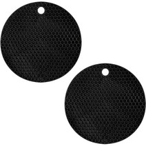 생활공식 벌집 실리콘 냄비받침, 블랙, 2개