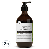 수오가닉 퍼퓸 아로마 샴푸 바디워시 라임민트, 1000ml, 2개