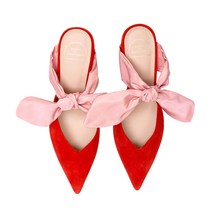 소피아 그레이스 여성용 코니 리본뮬 8cm