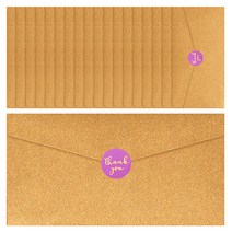 체리쉬 영아트 감사 봉투 20p + 스티커 30p, 골드(봉투), 퍼플(스티커), 1세트