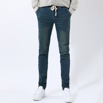 언탭트 남성용 데일리 사방스판 슬림 워딩 밴딩 청바지