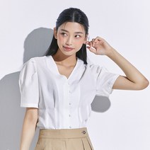 미쏘 허리핀턱 페플럼 블라우스