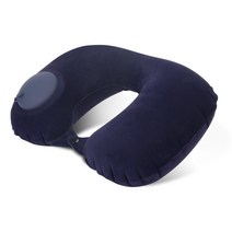 탐사 간편 에어펌프 목베개, 네이비, 1개