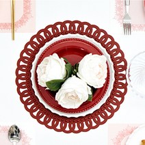 멜로우스페이스 오마주 실리콘 테이블매트 플뢰르35, Red, 35 x 35 cm