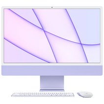 Apple 2021 아이맥 24, 퍼플, M1, Apple M1 8 core, SSD 512GB, 8GB, Retina 4.5K, Gigabit Ethernet, CTO