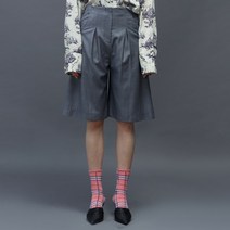 듀이듀이 여성용 체크 버뮤다 반바지