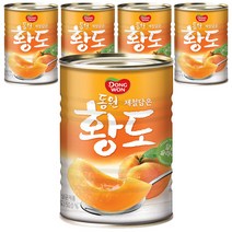 동원 황도 슬라이스 복숭아 통조림, 400g, 5개