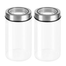 차이나다 투명커버 원형 밀폐 유리병, 750ml, 2개