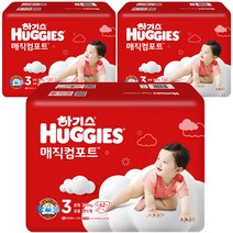 하기스 매직컴포트 밴드형 기저귀 남녀공용 중형 3단계(7~10kg), 186개