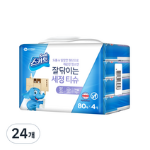 스카트 잘닦이는 세정티슈 80매, 24개