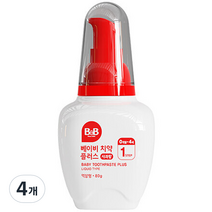 비앤비 베이비 치약 플러스 사과향, 80g, 4개