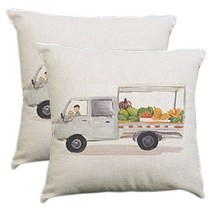 이코디 라이프 일러스트 쿠션커버 2입