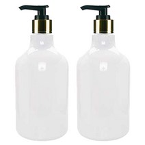 병도매닷컴 DN750 용기 + 디스펜서 세트 2개, 용기(백색), 캡(검정골드), 750ml
