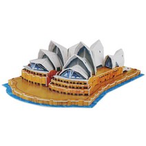 3D 매직퍼즐 내가 만드는 세계 유명 건축물 시리즈 시드니 오페라 하우스 종이블록, 1개, 58피스